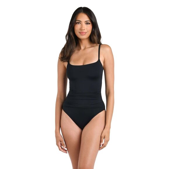 NWT La Blanca Island Goddess Lingerie One Piece in Solid Black Size 12 - Picture 3 of 16